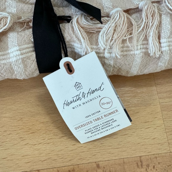 Hearth & Hand™ with Magnolia 20"x90" Tri-Stripe Plaid Stitched Table Runner - Picture 4 of 4